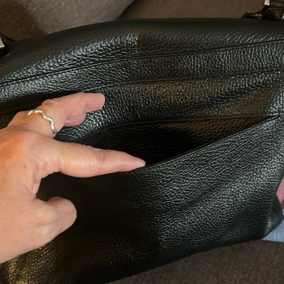 FURLA PATTY BLACK PEBBLED LEATHER HOBO BAG - Picture 7 of 16